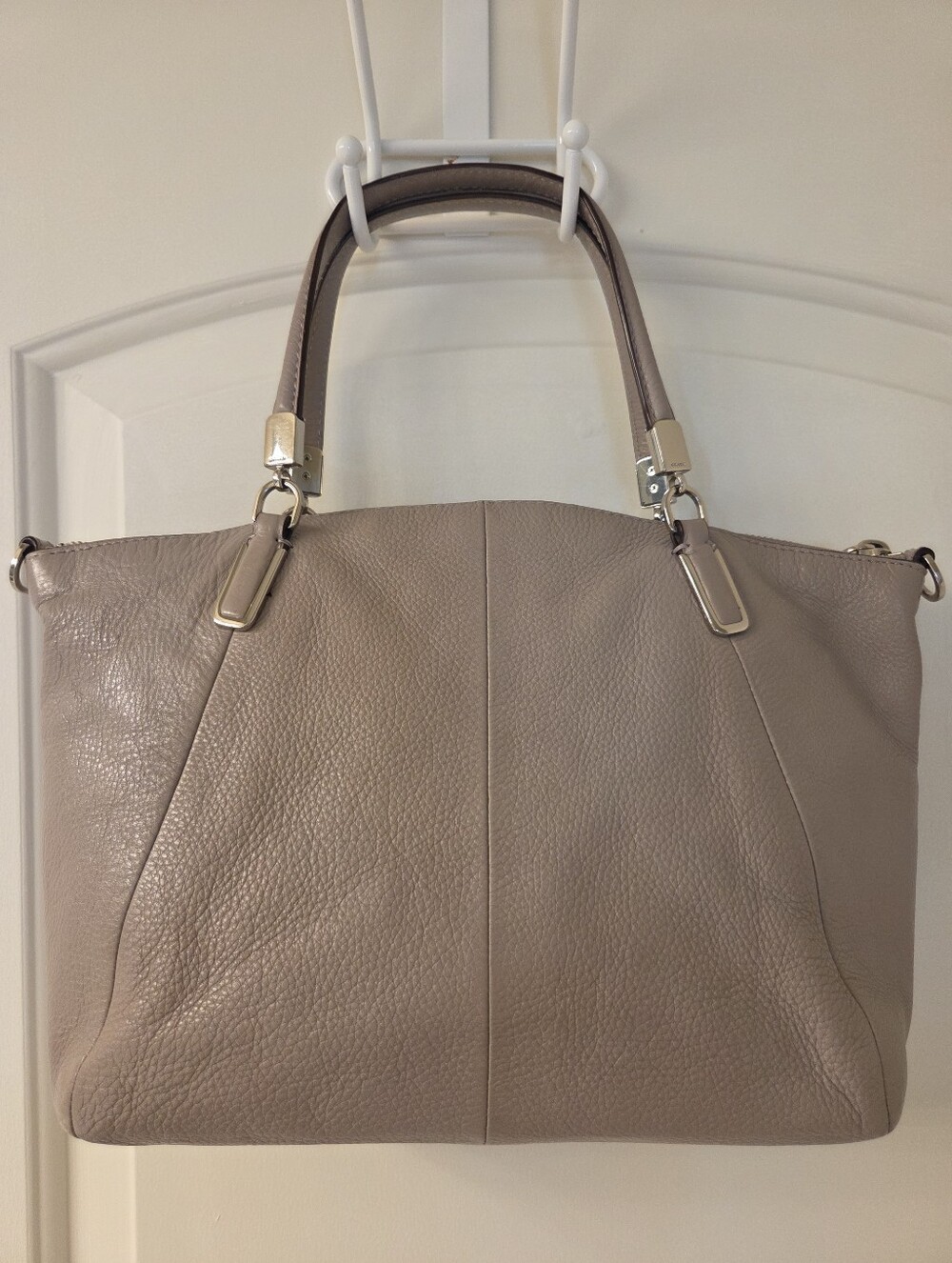 COACH Pebbled Leather Satchel in Taupe - Picture 2 of 10